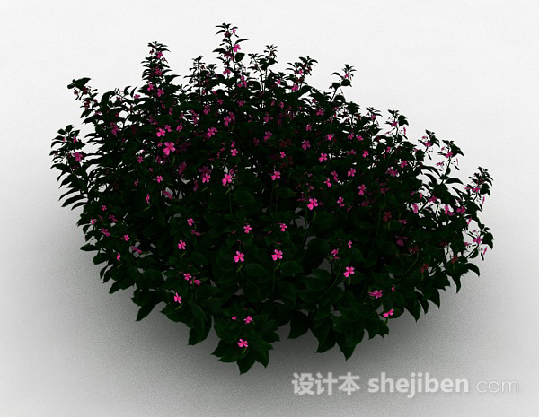 其它红色小花装饰型花丛3d模型下载
