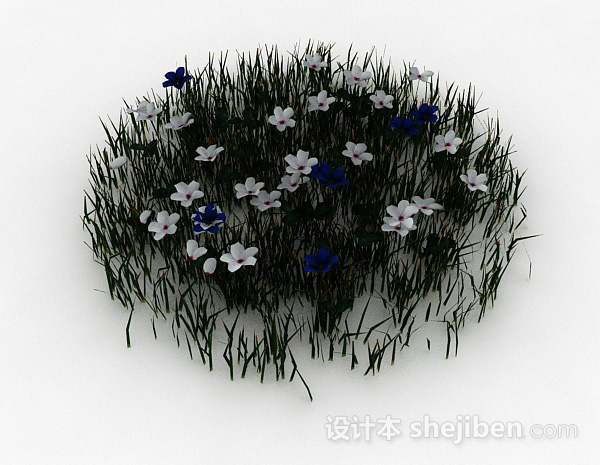 室外白色装饰花卉3d模型下载