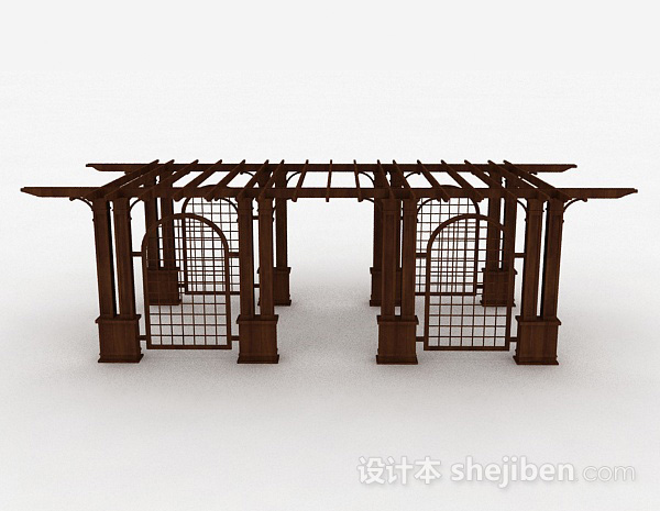 设计本户外园林花架3d模型下载