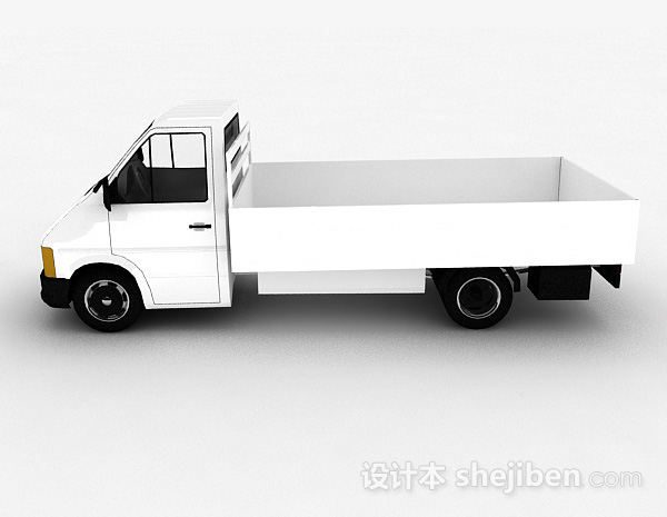 免费白色货车3d模型下载