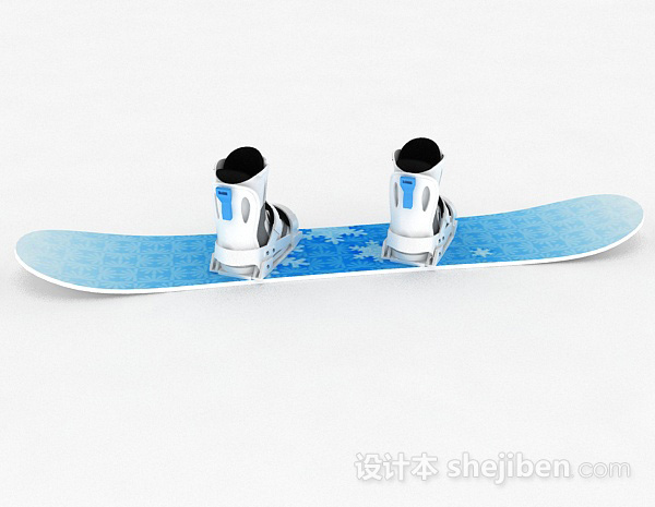 免费蓝色单板雪橇3d模型下载