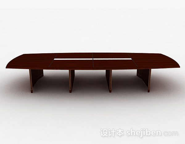 现代风格实木大会议桌3d模型下载