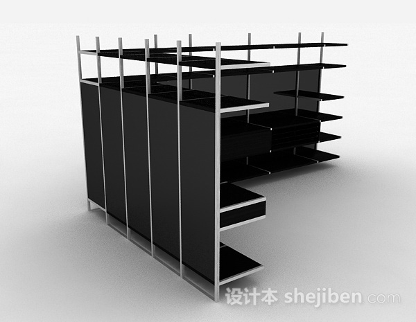 设计本现代风黑色衣柜3d模型下载
