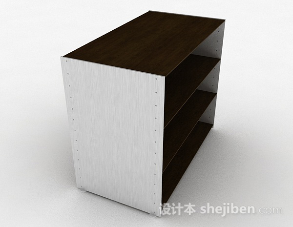 免费棕色木质简约鞋柜3d模型下载