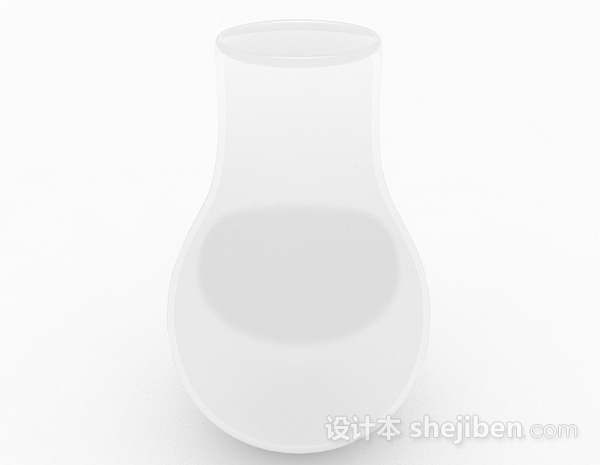 设计本白色陶瓷花瓶3d模型下载