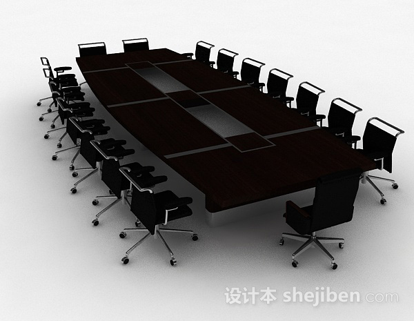 设计本会议桌椅组合3d模型下载