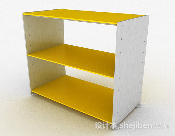 现代风格黄色简约三层鞋柜3d模型下载