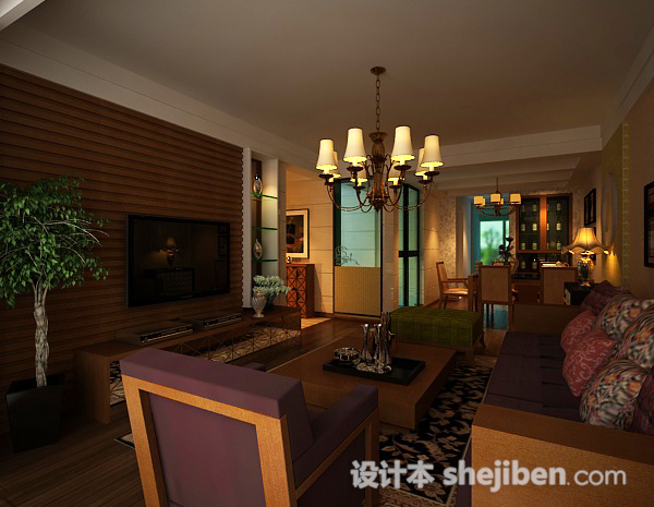 家居客厅3d模型下载