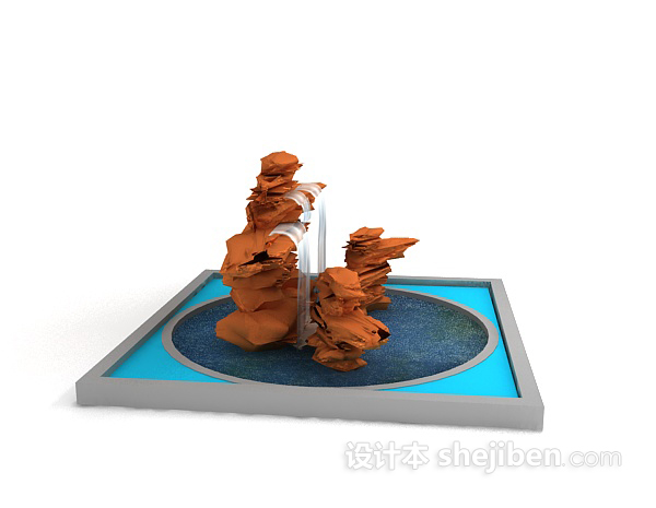 设计本园林假山3d模型下载