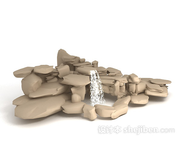 假山喷泉3d模型下载