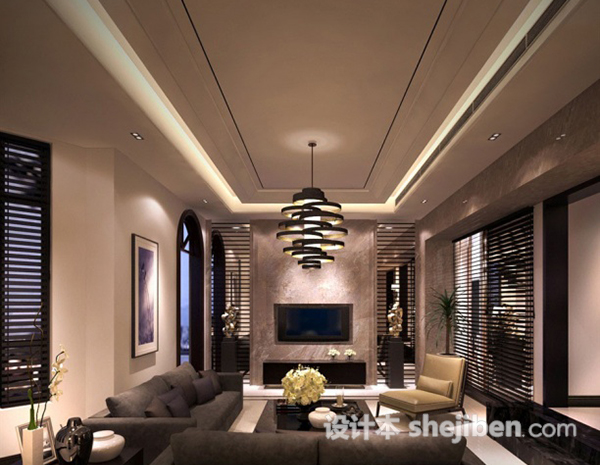 现代客厅组合沙发3d模型下载