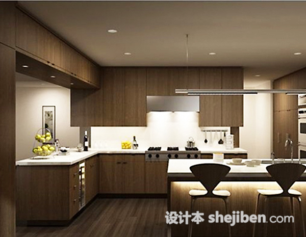 中式家庭厨房3d模型下载