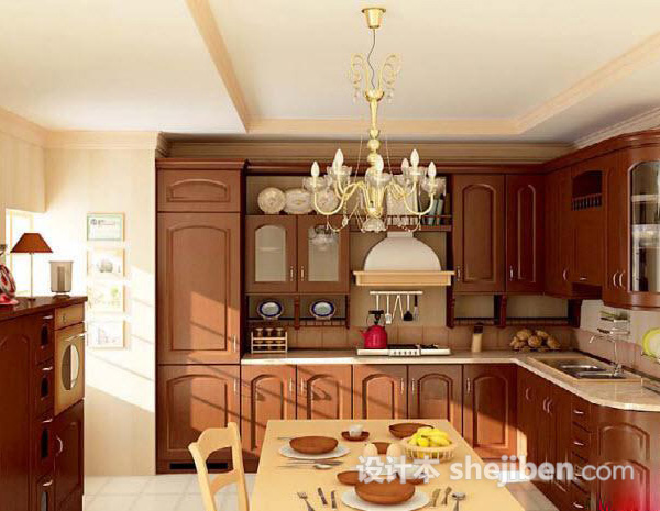 美式家居厨房3d模型下载