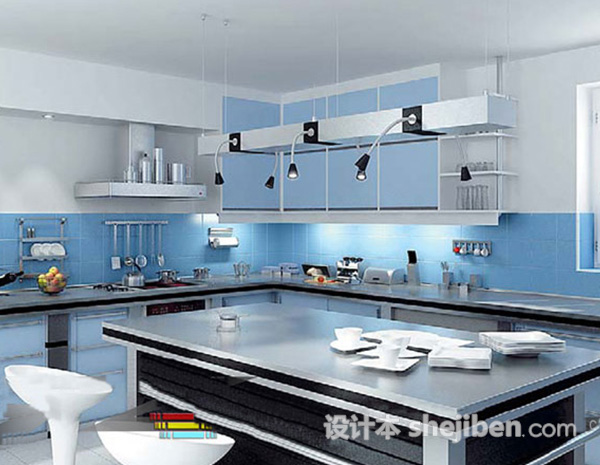 开放式厨房3d模型下载