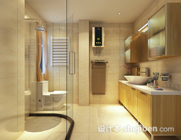 现代浴室整体3d模型下载