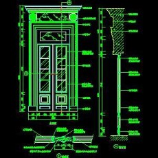 单扇门详图、双扇门详图、木做门套-cad门图块29--CAD图块素材