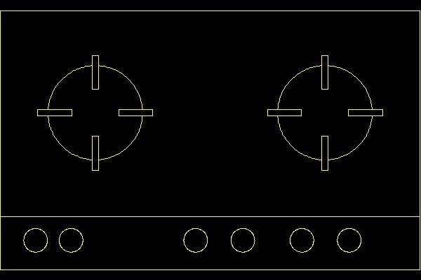 餐具炉具cad平面图块9--CAD图块素材