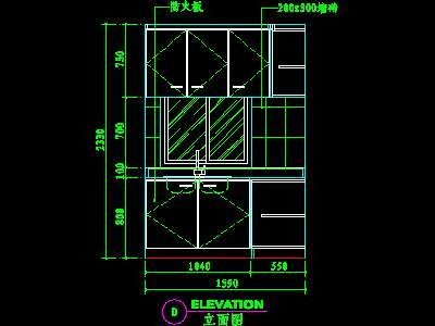 厨房实例CAD祥图34--CAD空间素材
