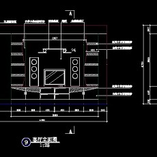 客厅背景墙cad施工图10--CAD空间素材