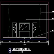 电视背景墙cad设计施工图20--CAD空间素材