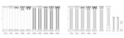 欧式罗马柱CAD施工图