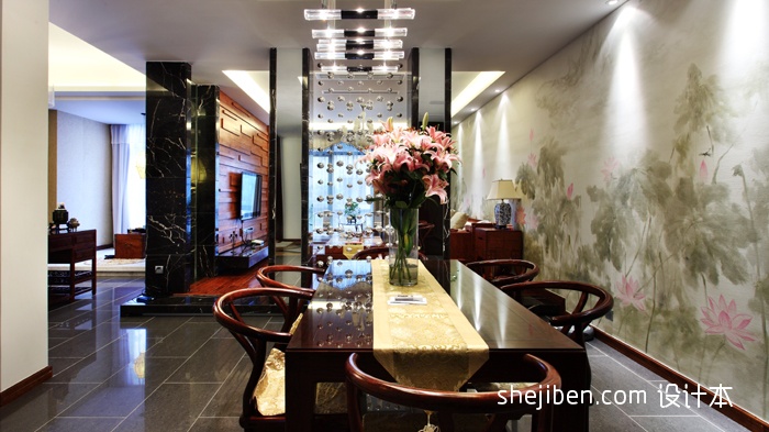 新中式风格餐厅装修效果图片