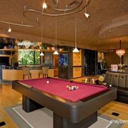 天堂谷价值千万的别墅设计混搭休闲区桌球台装修效果图