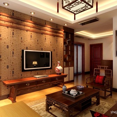 中式客厅黄花梨木家具家居设计