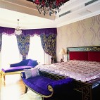 2017新古典风格复式紫色调卧室装修效果图