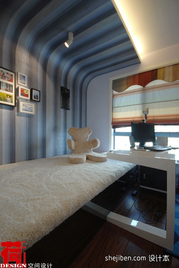 2017现代风格两室一厅创意书房榻榻米设计装修效果图