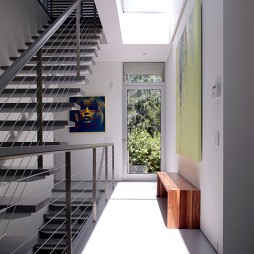 2017现代风格复式室内不锈钢楼梯护栏装修效果图