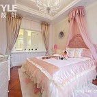 2017欧式风格别墅粉色唯美公主卧室吊顶装修效果图