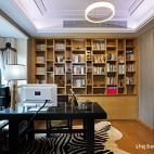 现代风格样板房豪华整体书房书柜装修效果图