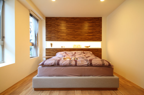 汇总样品房现代简约卧室床头背景墙装修效果图