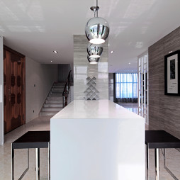 2017现代风格别墅家庭人造石吧台装修效果图片