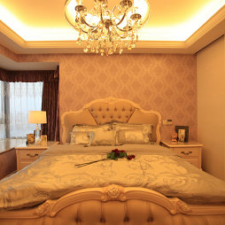 都市白领的浪漫欧式风格卧室背景墙装修效果图
