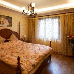 青林湾90平方米小公寓现代卧室窗帘装修效果图