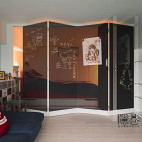 STUDIOHOME现代单身男孩卧室隔断屏风装修效果图