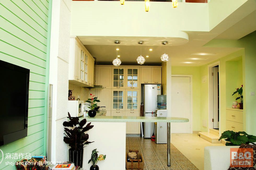 现代风格开放式厨房装修效果图