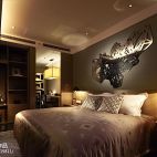 银亿徐汇酩悦酒店式公寓现代卧室艺术背景墙装修效果图