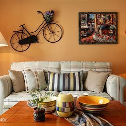 家居客厅沙发背景墙挂画摆放布置效果图