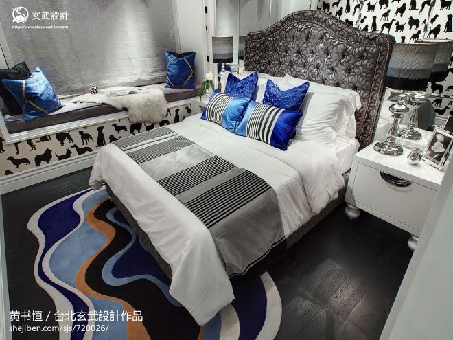 黄书恒台北玄武设计成都样板房新古典卧室风味地毯装修效果图