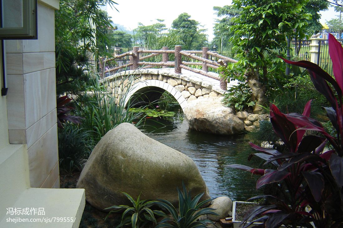 中式别墅花园设计效果图