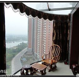中式风格弧形阳台效果图