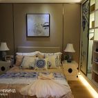 厦门联发欣悦湾高层样板房新中式卧室装修效果图