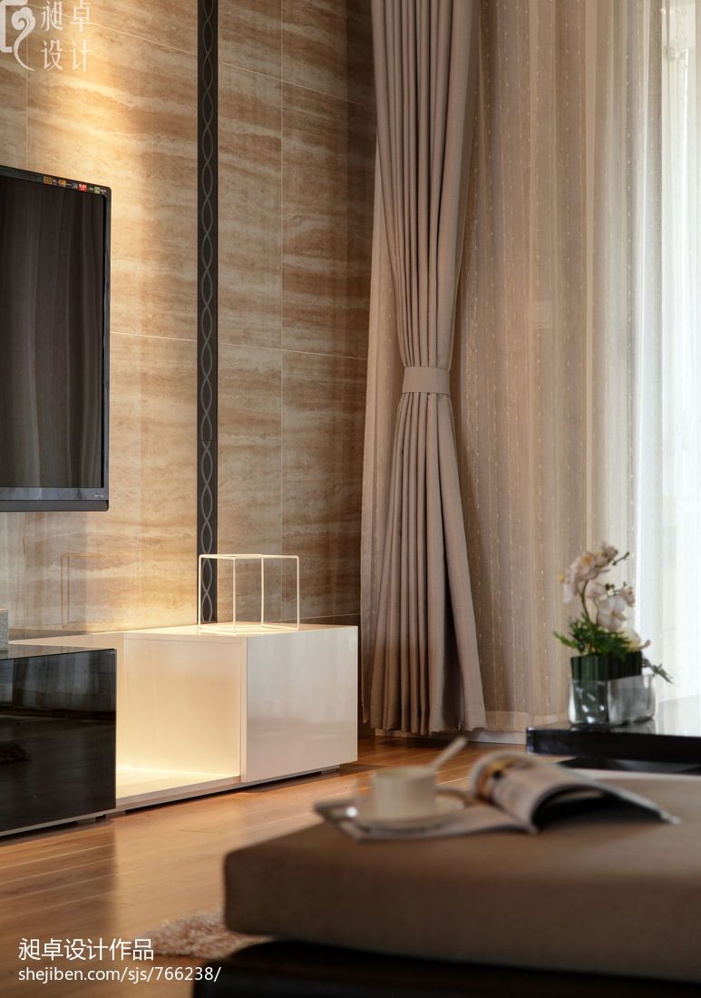 现代客厅窗帘设计效果图