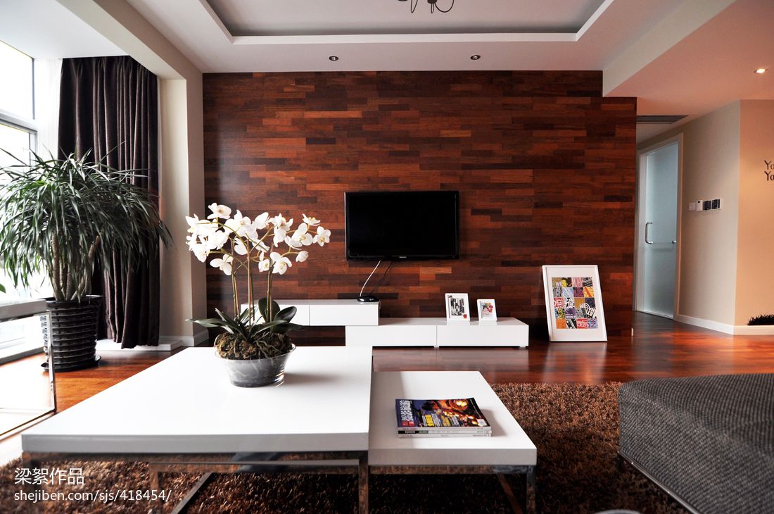 现代风格客厅大气电视背景墙效果图