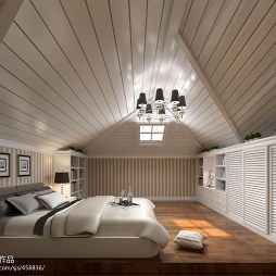 现代清新欧式阁楼卧室效果图