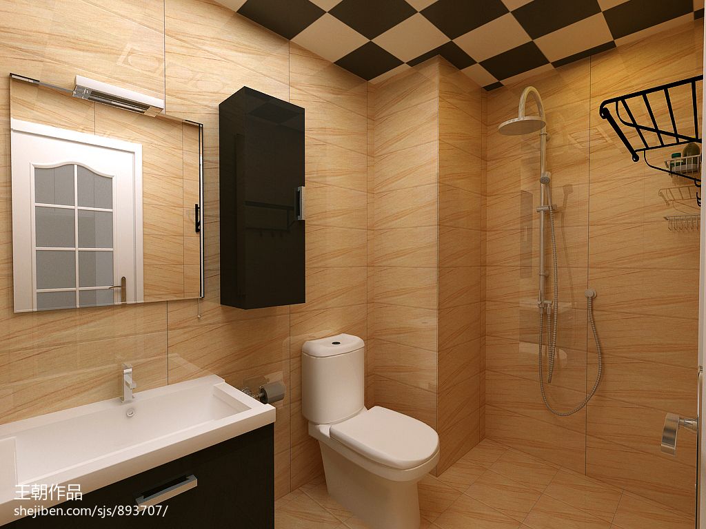 现代风格二居室卫生间图片