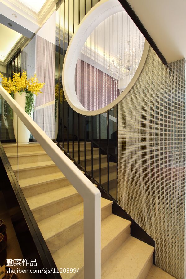 新古典美容院楼梯设计图片